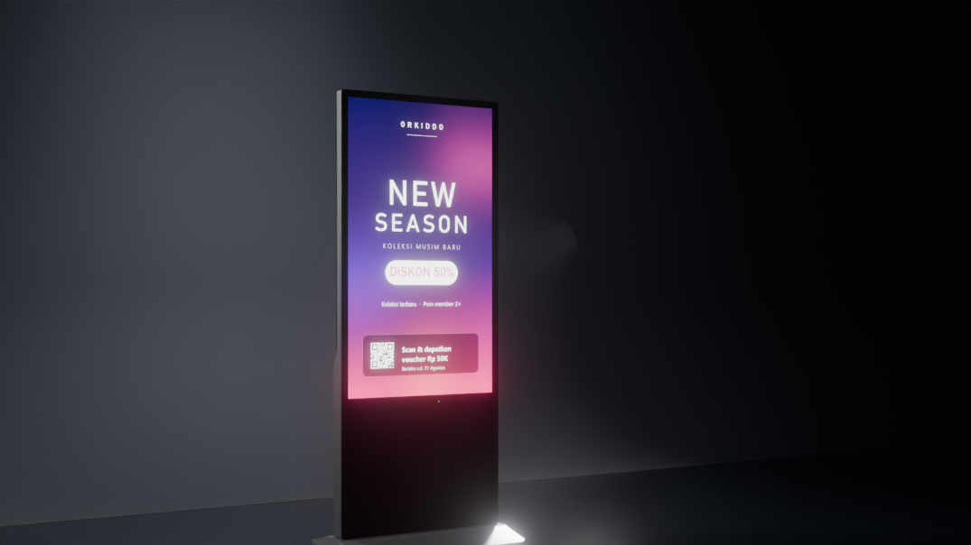 ORKIDDO OKD-55V signage digital layar berdiri